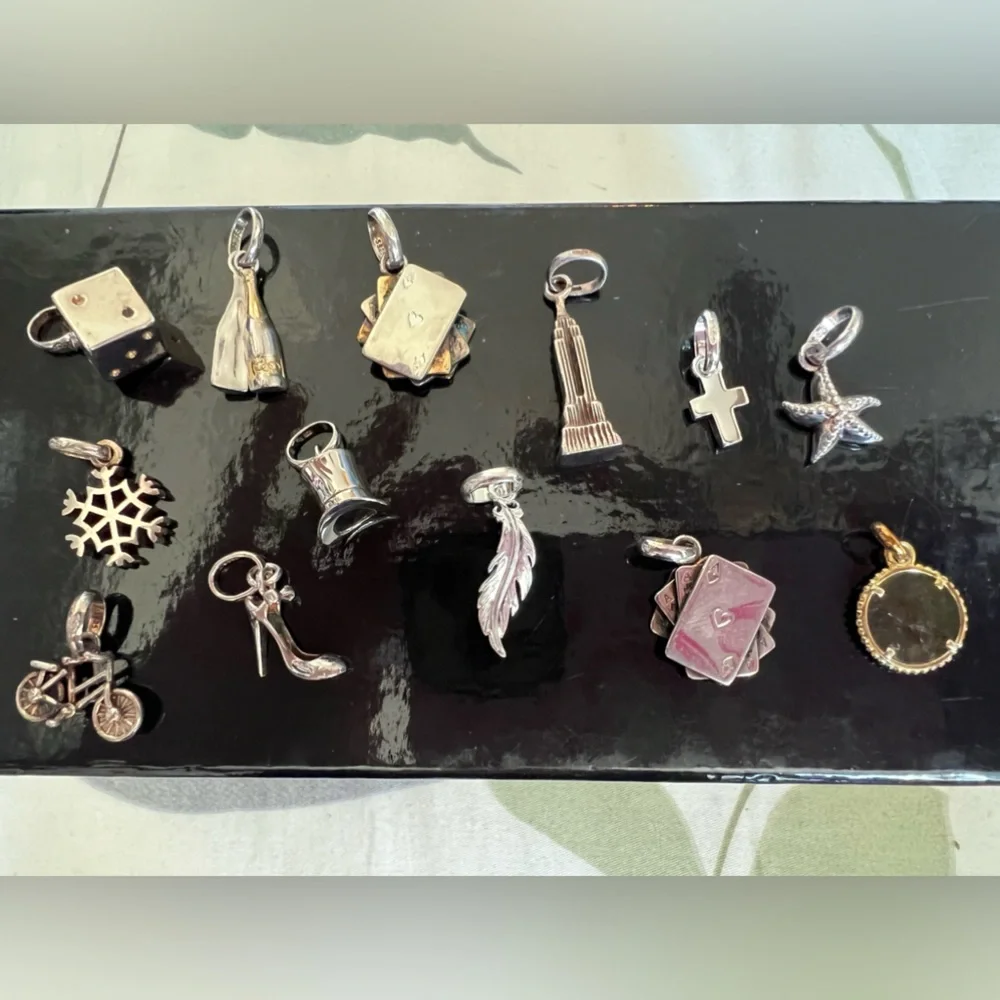 Amazing find! 13 Sterling Silver Charms 585 Complete with 13 Boxes in bags. - Picture 2 of 6
